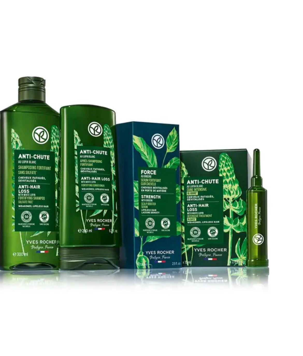 Yves Rocher
Shampooing Fortifiant Anti-Chute Sans Sulfate

Des cheveux plus forts, plus denses et pleins de vitalité.
300 ml