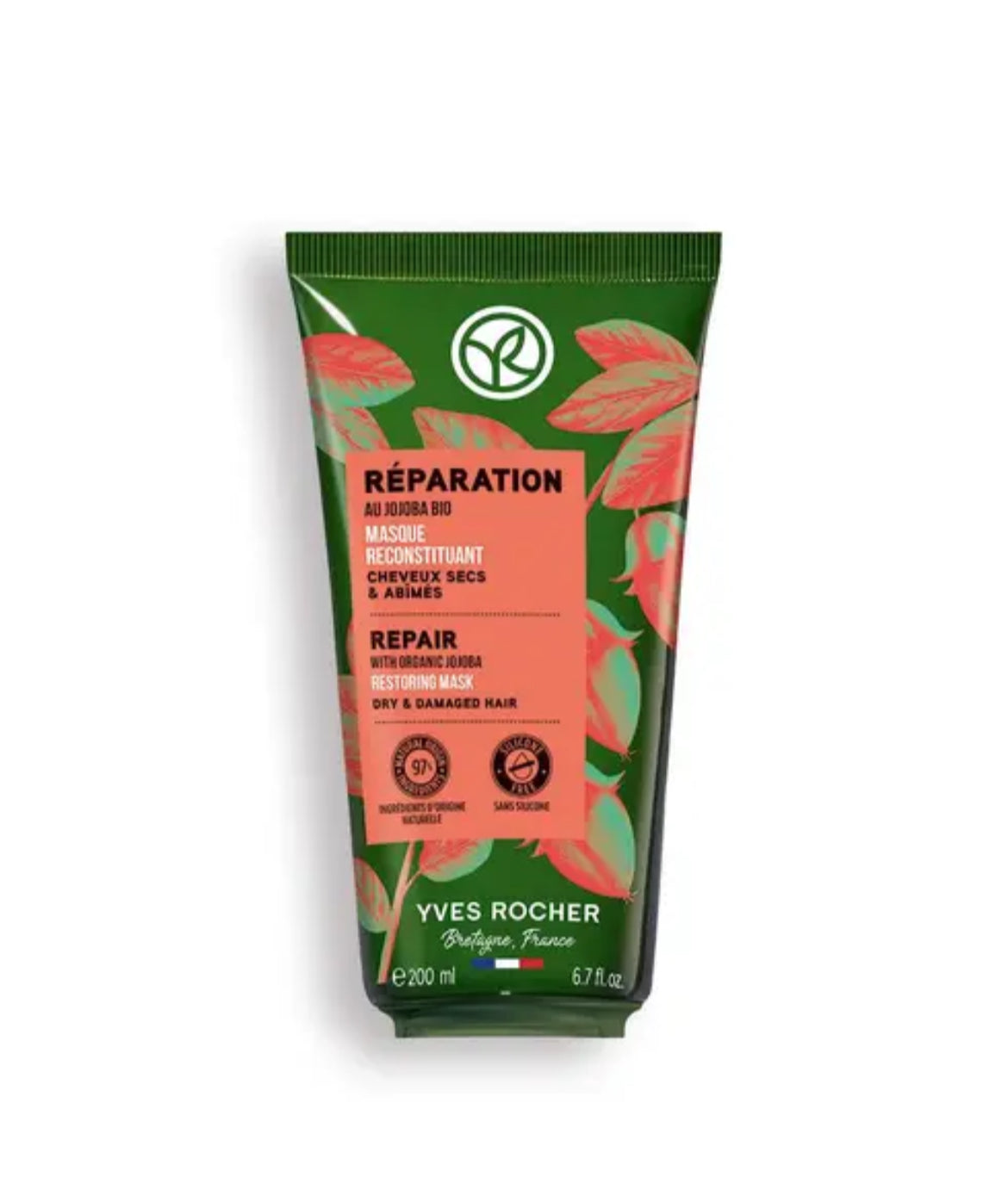 Yves Rocher
Masque Reconstituant Réparation

Moins 98% de casse, cheveux 50 fois plus résistants
200 ml