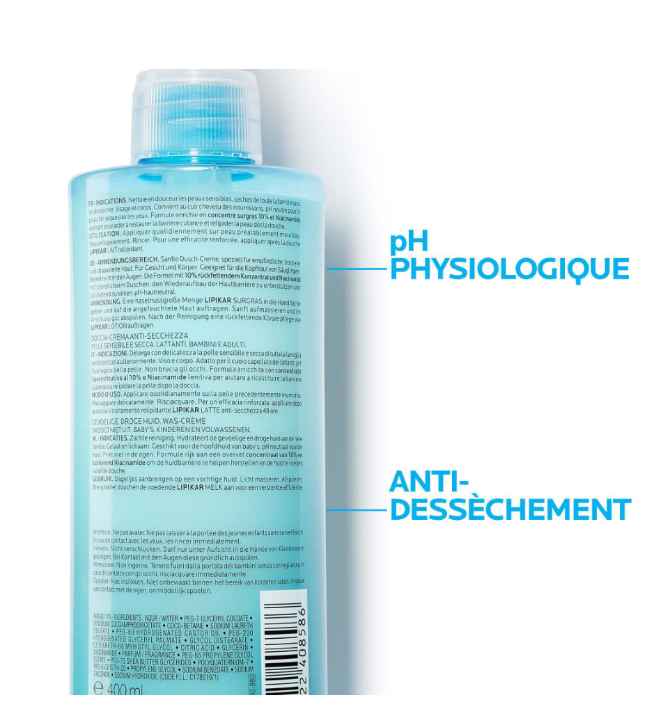 LIPIKAR SURGRAS DOUCHE-CRÈME