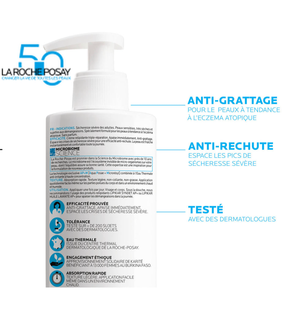 LIPIKAR CRÈME AP+M CRÈME HYDRATANTE CORPS 400ML