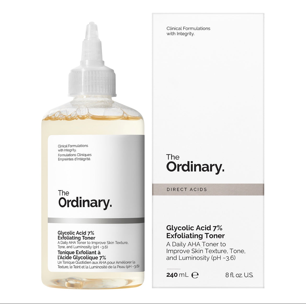 THE ORDINARY  tonique exfoliant à l’acide glycolique 7% , lotion exfoliante