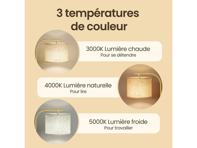 Lampadaire arc réglable 150-175 cm